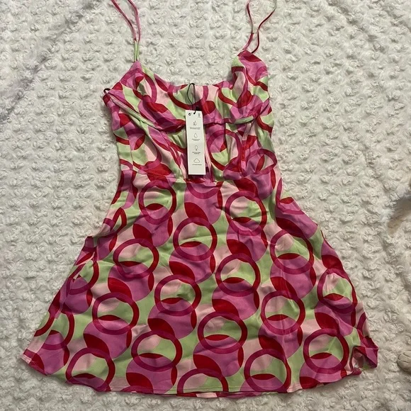 Zara pink print dress size S - Picture 2 of 2